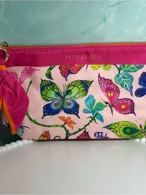 Estee Lauder Pink Butterfly Cosmetic Pouch NWOT